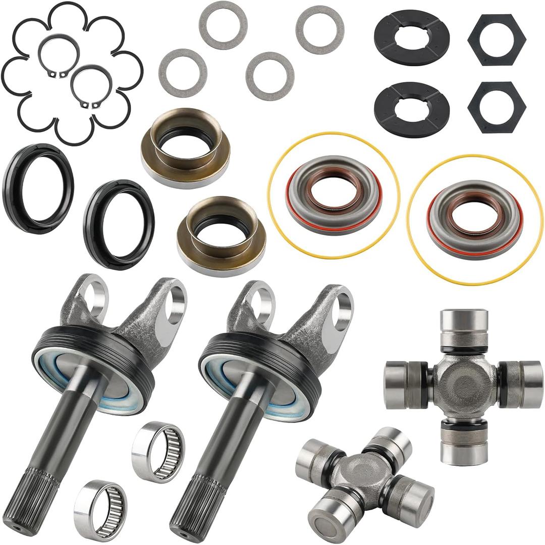 Kit de 32 sellos y rodamientos de eje delantero compatibles con Ford F250 F350 Super Duty 1999-2002, repuesto para SPL55-3X 550759 50491 50381 junta universal, rodamientos de husillo, sellos al
