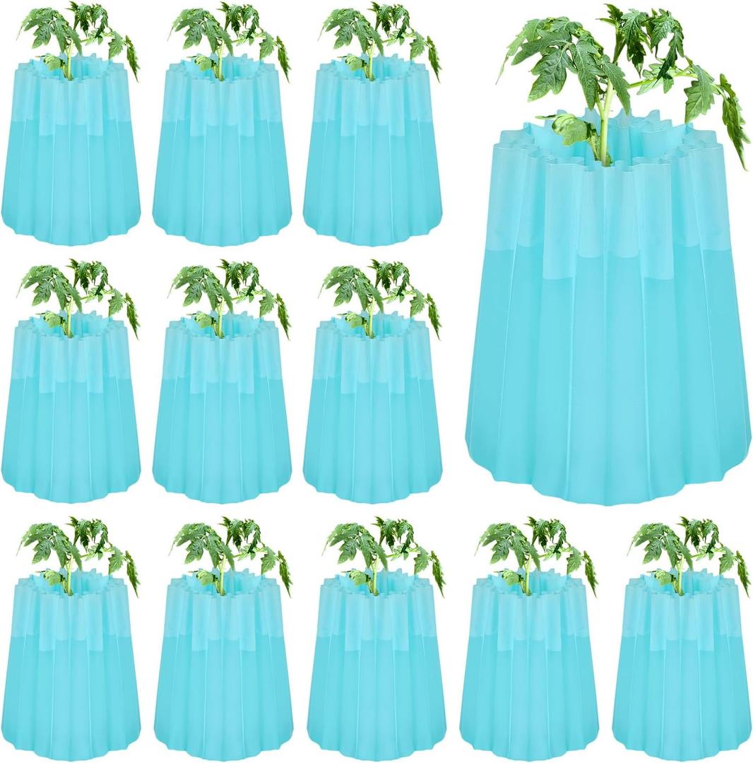 Geetery 12 Pcs Gardener Insulating Plant Protector Early Season Plant Protector Wall of Water Tomato Gardening for Antifrost Cold Weather