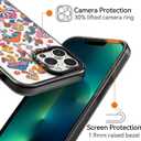 Compatible for iPhone 13 Pro Max Case Cute Aesthetic - Durable Shockproof 6.6 ft Drop Impact Phone Case Cover with Funny Fashion Mushroom Jungle 6.7" Black