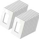 20 Pack BESTTEN Screwless Wall Plate, 1 Gang Decorator Light Switch Plate, Decor Outlet Cover, H4.69 x W2.91, USWP4 Off White Series Wallplate