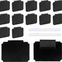 2 x Basket Labels Clip On, Labels for Storage Bins, 12PCS Black Labels with White Markers, Storage Bin Labels for Fabric Storage Bins Removable Labels for Storage Bins Clip On Labels Tags for Labeling