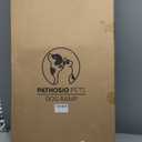 Adjustable Dog Ramp for Bed - Foldable Wooden Ramp for Dogs to Get on Bed, Couch, or Car with 16.5" Wide Walking Space (Walnut Wood with Gray Carpet, Large)