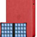 Card Binder with 1024 Cards,16 Pocket Trading Card Binder Includes 32 Page Storage Sleeves,Collection Card Album,Card Holder to Organize and Protect Cards,Red
