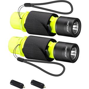 Dive Light Scuba Flashlight 2 Pack IPX8 Waterproof 3 Modes, 5.71*1.38 inches