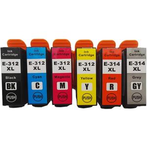 312XL 314XL Remanufactured Ink Cartridge Replacement for Expression Photo XP-15000 Wide Format Printer 6-Pack, Black,Magenta,Cyan,Yellow,Red,Grey 312XL 314XL Remanufactured Ink Cartridge Replacement for Expression Photo XP-15000 Wide Format Printer 6-Pack, Black,Magenta,Cyan,Yellow,Red,Grey