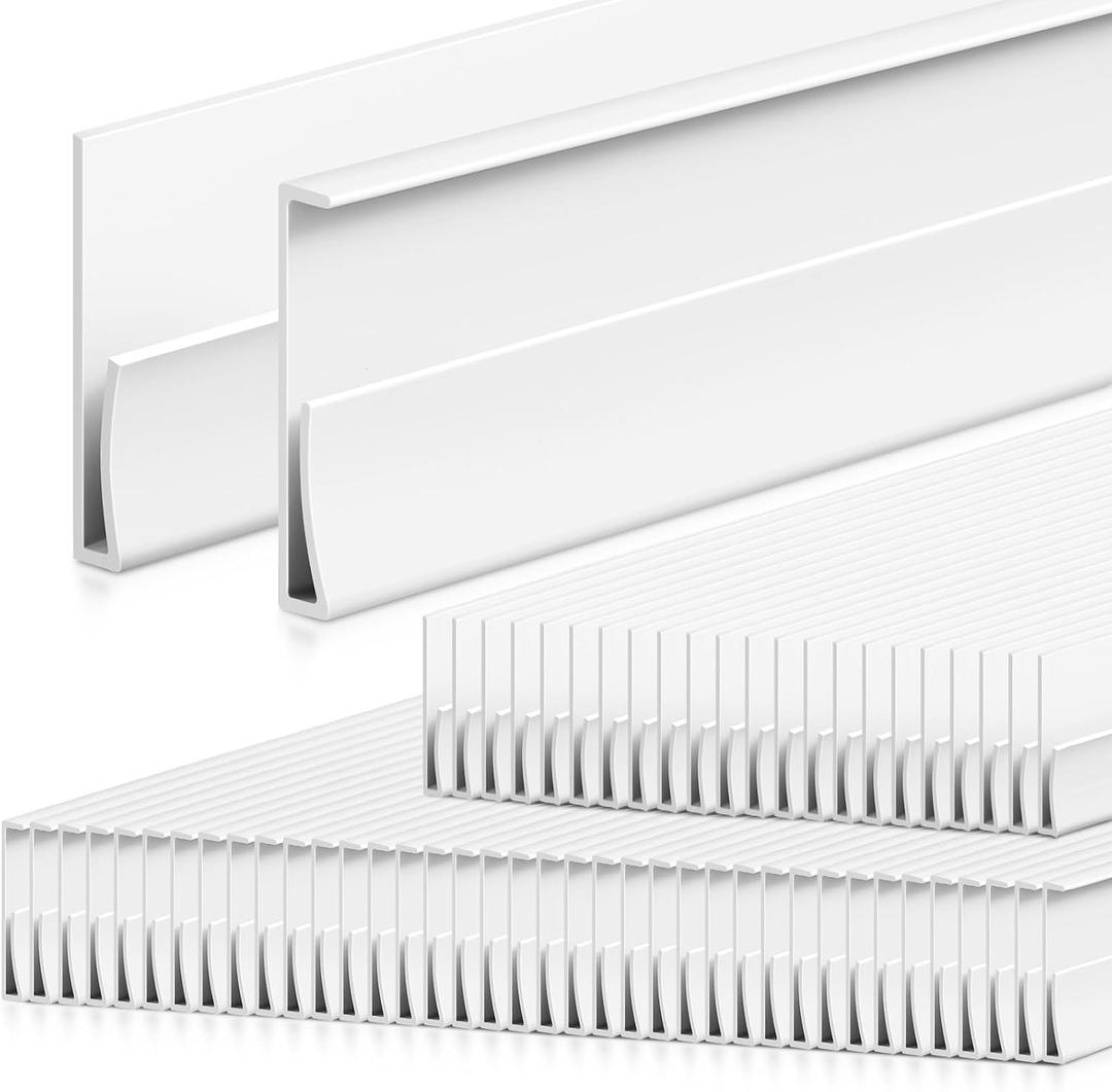 Landical 60 Pcs Ceiling Grid Cover Kit Include 38 Main Parts 22 Wall Parts 1 inch x 2 ft Grid and Seam Covers White Drop for Basement Bathroom Kitchen