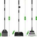 Pooper Scooper, Long Handle Dog Pooper Scooper, Heavy Duty Stainless Steel Rake, Tray & Spade Set for Pet Waste Removal, Use on Grass, Dirt or Gravel