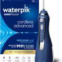 Waterpik Cordless Advanced 2.0 Water Flosser For Teeth, Gums, Braces, Dental Care With Travel Bag and 4 Tips, ADA Accepted, Rechargeable, Portable, and Waterproof, Blue WP-583