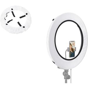 EDNEY 2 Pack Ring Ligter Diffuser Soft Elastic Cover White Light Diffuser Cloth for Photography Studio Video (White (Fits 12"" to 14"" Ring))