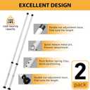 PBHEPJ Sliding Door Security Bar, 18.5-51 inch Adjustable Patio Door Security bar with Rubber Tips, Multi-use Window Security Bars, Sliding Door Stopper, White, 2 Pack