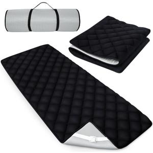Quilted Foam Mattress Topper Pad, Non-Slip Super Soft Comfortable 75"x30", Cool Sleeping Pad for Camp Cot/RV Bunk/Narrow Twin Beds (Black)