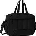 For Spirit Airlines Personal Item Bag 18x14x8 Puffer Travel Duffel Bag with Shoe Compartment Under seat Carry on Luggage Fit 15.6-Inch Laptop Gym Bag for Women Men (Black)
