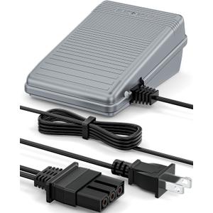 VHBW for Brother Sewing Machine Foot Pedal Compatible with Brother JX2517, LX3817, XM2701, XL2600, GX37, XR3774, LS2400 & More  Replacement Foot Controller (J00360051) (Plat Plug)