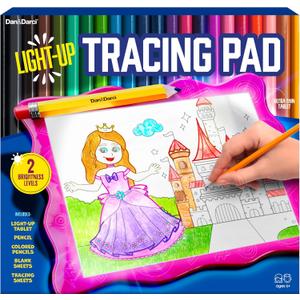 Dan&Darci Light Up Tracing Pad for Kids - Arts & Crafts Writing Drawing Tracer Board, Craft Kit for Girls & Boys Ages 6-12 - Birthday Toys Gifts Ideas for Girl or Boy 6+ Year Old Gift Toy - 6 7 8 9 10
