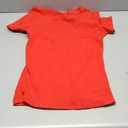 Roselux Women V Neck Ribbed Fitted Tight Tshirt Short Sleeve Shirt Basic Knit Top (Small, Red)