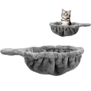 Cozy Cat Tree Hammock for Large Cats With Deep Basket - Add On Attachment Design for Cat Tower, Replacement Extra Large (12.4") (Grey)