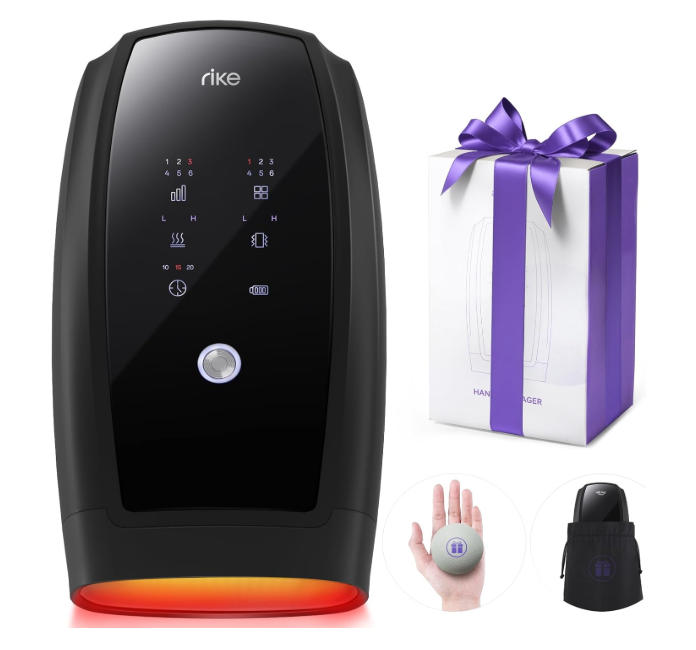 RIKE Hand Massager, 6 Modes 6 Intensities Hand Massager with Heat and Compression Arthritis and Carpal Tunnel, Valentines Day Gifts for Women,White Elephant Gifts for Adults (White)