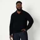 Amazon Essentials Men's Long Sleeve Regular Fit Knit Polo Sweater, Black, XX-Large
