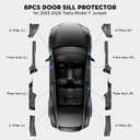 8PCS Door Sill Protector for Tesla Model Y Juniper Door Sill Guards Anti-Kick Full Protect Door Entry Cover for 2025-2026 New Model Y Accessories(Non-Destructive Installation)