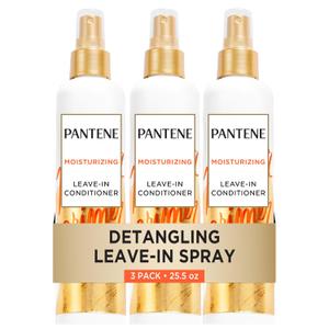 Pantene Conditioning Detangler Spray, Pro-V Repair & Protect, Nutrient Boost for Damaged Hair, Antioxidant Enriched, Leave-In Conditioner, Smooth & Shine, Sulfate-Free, 8.5 Fl Oz, 3 Pack