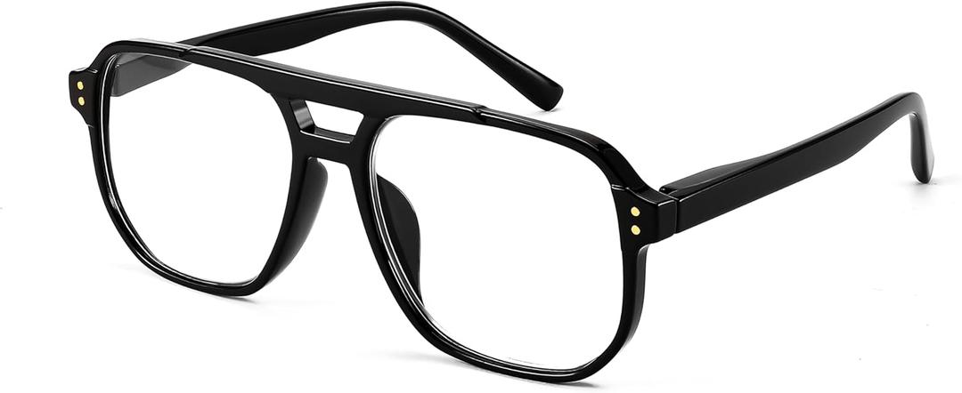 FEISEDY Retro Aviator Reading Glasses Women Men Blue Light Blocking Reader Plastic Lightweight Frame B0071