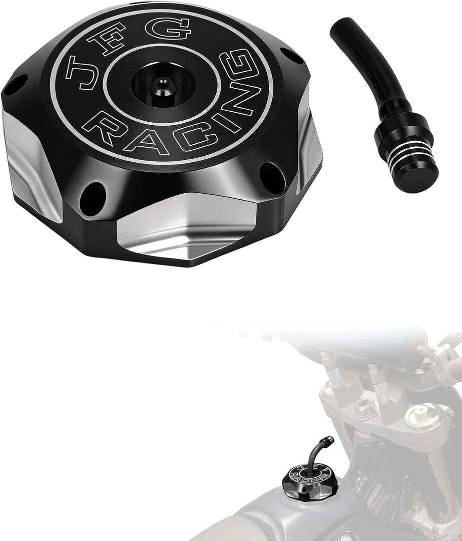 JFG RACING Dirt Bike Billet Gas Fuel Tank Cap with Vent Hose for YZ85 YZ125 YZ250 04-23/YZ250F YZ450F 04-13/YZ125X 17-23/YZ250X 16-23/WR250F 03-09 11-13/WR450F 03-09 11-15/RMZ250/RMZ450-Black (Medium)