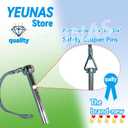 1/4" x 2-3/4" Square and D-Locking 1/4 Safety Coupler Pins Set, Safety Lock, Trailer Pin Buckles, Iron Fence, Cage Door Axle Locking Pins (2+2 Pack)