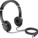 Kensington USB-A Hi-Fi Headphones, On-Ear Headset, 6ft Cord, for Kids, for Adults, for School, Padded Adjustable Headband (K97600WW), Black