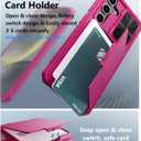 ATATOO for Samsung Galaxy S24 Wallet Case, Built-in Card Holder(Store 4-5 Cards) & Slide Camera Cover, Military Grade Protection, Women Men Cute Sturdy Phone Case for Galaxy S24 6.2", Hot Pink