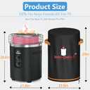 Fire Pit Cover for Ninja Fireside 360, Cover for Ninja Firepit, 600D Tear-Resistant 100% Waterproof & Anti UV Fire Pit Soft Cover Round Fits 21-23in Fire Pit with Drawstring & Double Handles