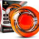 Western Star Soccer Ball Helix- Size 3 4 5 - Official Match Grade Soccer Balls - Attractive and Durable Design (Amber Orange)