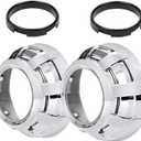 Inch Bi-Xenon/led Projector Headlights Lens Cover Lamp chrome Masks Fit For Hella 3R G5 lens(2x C for 2.5inch len)