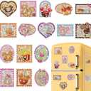 16 Pcs Mouse Diamond Painting Magnets, Sweet Snacks Diamond Art Magnet Kits for Refrigerator, Fridge Magnetic DIY Gem Art Crafts for Holiday Kitchen Decor