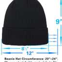 2 Pack Fleece Lined Slouchy Stocking Winter Warm Beanie Men Women Soft Knit Thermal Cuffed Skull Cap Plain Hat (Medium-Large, 2p--coffee-black)