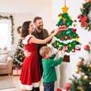 gjulrfu 3ft DIY Felt Countdown to Christmas Advent Calendar 24 Ornaments, Wall Hanging Christmas Tree for Christmas Party Decor, Felt Toddlers Kids Home Door Wall Decoration for Home, Parties (Green)