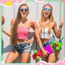Ecation 96 Pcs Beaded Friendship Bracelets Bulk Colorful Glow in the Dark Inspired Letter Bracelets Y2k Stretchy Preppy Adjustable Jewelry for Music Lovers Fans Women Party Favor Gifts