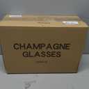 12 Pieces Champagne Glasses, 8.5 OZ Elegant Champagne Flute with Long Stem, Perfect for Wine Tasting, Weddings, Parties, House Warming, Clear, 8.9 inches tall with a 2.02 inch diameter