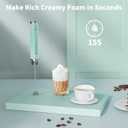 Maestri House Rechargeable Milk Frother, LunaFro NS Handheld Electric Foam Maker Waterproof Detachable Stainless Steel Whisk Drink Mixer Foamer for Lattes, Cappuccino, No Stand (Blue)