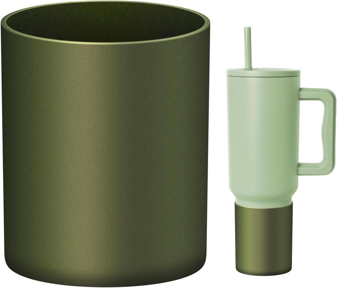 Silicone Boot Compatible with Sinple Midern 24/30/40 oz Tumbler with Handle/Trek Pivot, Protective Anti-Scratch Bottle Bottom Sleeve Cover Compatible with Sinple Midern Tumbler (Chameleon Dark Green Gold)