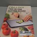 Titanium Cutting Boards for Kitchen, 2 in 1 Non Toxic Cutting Board, Food-Grade Double Sided Pure Titanium & Wheat Straw PP Chopping Board for Meat/Vegetables, Dishwasher Safe Large 16.311-1 PC