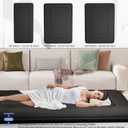 Kiseely Japanese Futon Mattress, Foldable Tatami Mat Portable Dormitory Sleeping Pad with Bag & Strap, Floor Thicken Sleeping Roll up Camping Mattress (Black WS1, 39"X80")