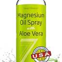 Seven Minerals Pure Magnesium Oil Spray with Aloe Vera 12oz - Pharmaceutical (USP) Grade, Highest Strength with Instant Relief for Feet, Sleep, Muscle Pain & Cramps - Mined in The USA