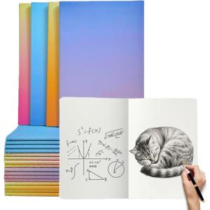 Blank Notebooks - Composition Notebooks 16 PCS A5 Aesthetic 4 Gradient Colors 8.3"x5.5" Unlined Notebook Bulk 72 Pages, for Students Take Note Journaling Writing Kids Drawing Office School Essentials