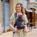 Newborn Carrier, Soft and Lightweight Baby Carrier Wrap | Ergonomic, Adjustable Neck Support | Ideal for Newborn 7-24 lbs | Enhanced Comfort and Support, Deep Grey