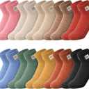 Eurzom 10 Pairs Socks Womens Crew Elastic Ankle Length Cotton Socks Aesthetic Cute Lightweight Low Cut Gifts for Women