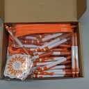 Zhanmai 250 Pcs Multiple Sclerosis Awareness Kit 50 Silicone Wristband Bracelet 50 Awareness Ribbon 50 Pins 50 Orange Ribbon Retractable Pen 50 Sclerosis Awareness Stickers for Charity Events Party