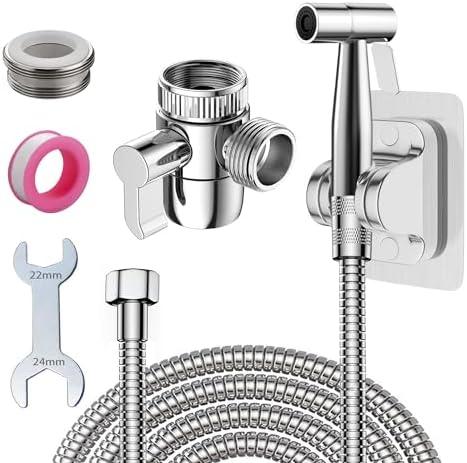 Roscid Handheld Bidet Sprayer Set, Toilet Bidet Attachment with 3-Way Faucet Diverter Bathroom Bidet WC Spray with 2M Hose, Used for Cleaning Sink, Bathroom Corner, Toilet, Personal Hygiene