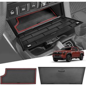 GZSH Hidden Front Center Console Cover fit for Toyota Tacoma 2016-2023 (3RD GEN Tacoma) Anti-Drop Privacy ABS Plastic Center Console Cover with Isolation Charging pad (Only fit for Wireless Charging)