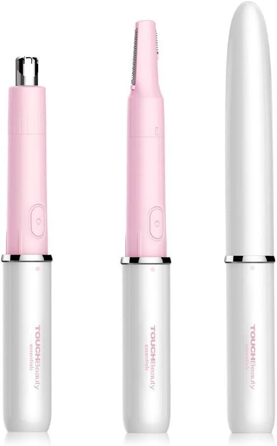 TOUCHBeauty Hair Trimmer for Face Eyebrow Nose Ear Body Hair Trimming, All in ONE Hair Remover for Women & Men Dual Blades Shaver Battery Powered TB-1458 (Pink)
