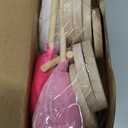 Wenqik 7 Pcs Valentine‘s Day Decorations Velvet Flocked Heart Table Decor Heart Shape Tabletop Centerpiece Tall Standing Wooden Sign Valentines Day Decor for Home Office Shelf Mantel(Pink)